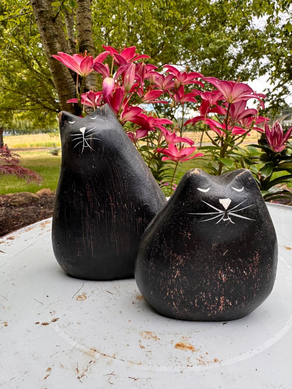 Wood Black Cat Set of 2 Cats Home Decor Cute Cats Halloween Kitty Cats Kitten